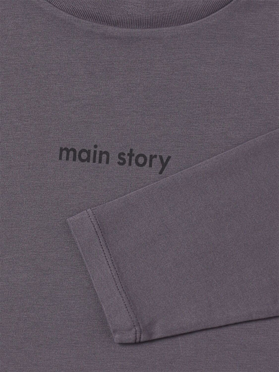 Main Story: Camiseta de algodón orgánico de manga larga - Gris - kids-girls_1 | Luisa Via Roma