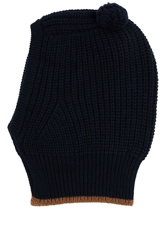 1 + IN THE FAMILY: Wool blend knit hat w/pompon - Blue - kids-boys_0 | Luisa Via Roma