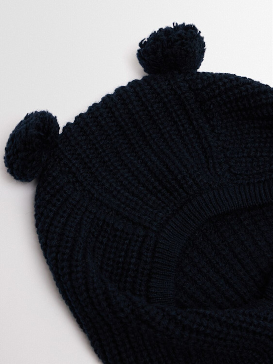 1 + IN THE FAMILY: Wool blend knit hat w/pompon - Blue - kids-boys_1 | Luisa Via Roma