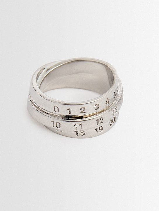 MM6 Maison Margiela: Triple logo ring - men_1 | Luisa Via Roma