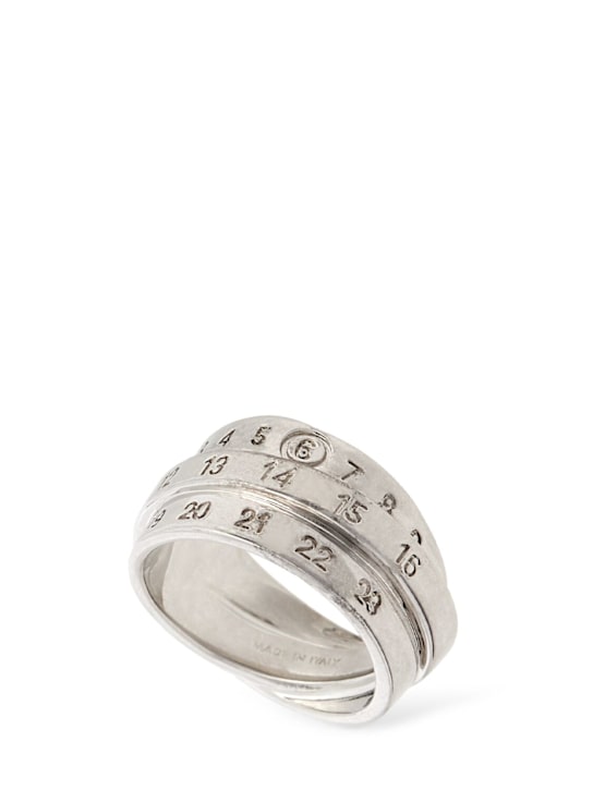 MM6 Maison Margiela: Triple logo ring - men_0 | Luisa Via Roma
