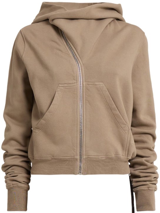 Rick Owens DRKSHDW: Sudaera cuello alto de jersey - Gris Claro - women_0 | Luisa Via Roma