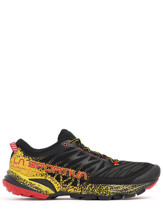 LA SPORTIVA: Akasha II trail running sneakers - Black/Yellow - men_0 | Luisa Via Roma