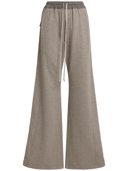 Rick Owens DRKSHDW: Jersey wide leg pants - Heather Grey - women_0 | Luisa Via Roma