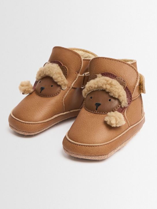 Donsje: Bear leather boots - Brown - kids-boys_1 | Luisa Via Roma