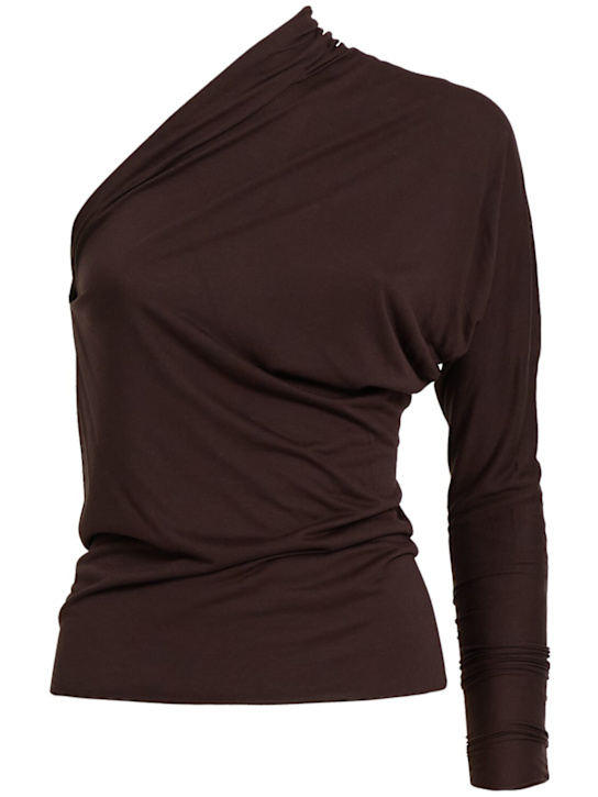 Rick Owens: Diana asymmetrical top - Brown - women_0 | Luisa Via Roma