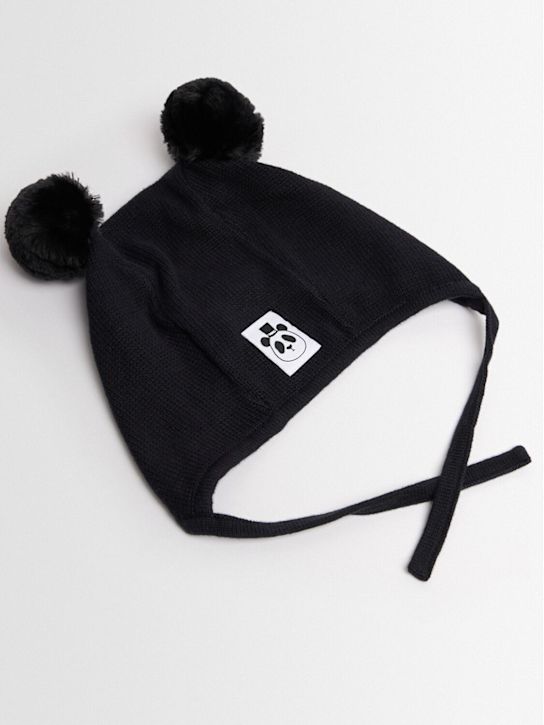 Mini Rodini: Knit baby hat - ブラック - kids-girls_1 | Luisa Via Roma
