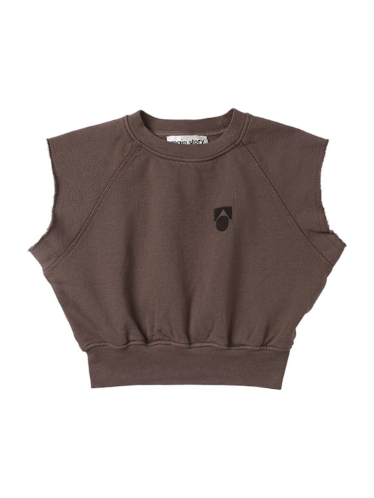 Main Story: Sleeveless cotton sweatshirt - Grey - kids-boys_0 | Luisa Via Roma
