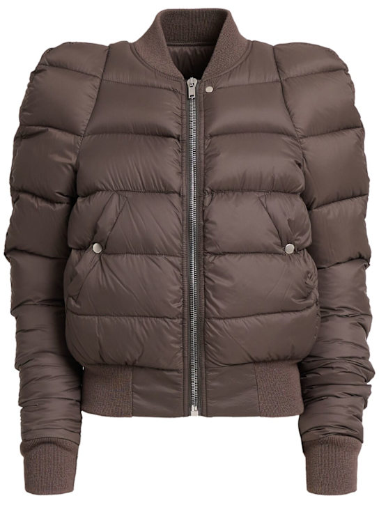 Rick Owens: Duvet flight light nylon jacket - トープ - women_0 | Luisa Via Roma