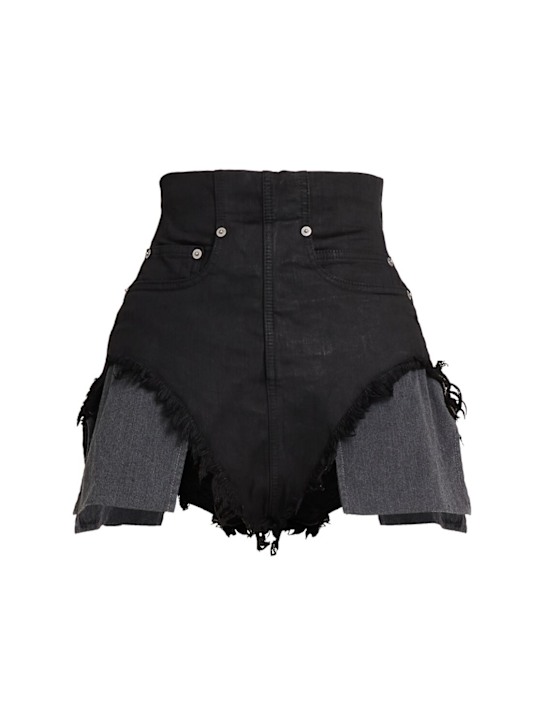 Rick Owens DRKSHDW: Dirt denim shorts - Black - women_0 | Luisa Via Roma