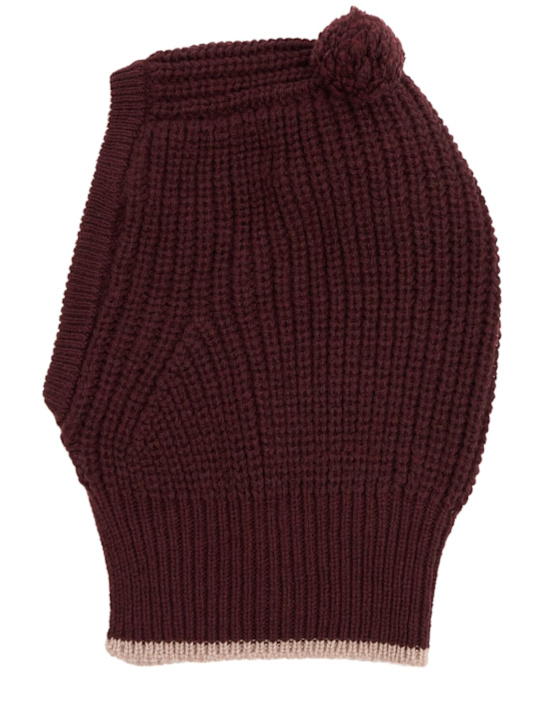 1 + IN THE FAMILY: 绒球装饰羊毛混纺针织帽子 - 紫色 - kids-boys_0 | Luisa Via Roma