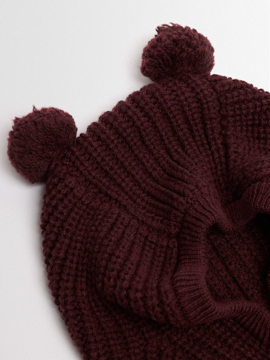 1 + IN THE FAMILY: 绒球装饰羊毛混纺针织帽子 - 紫色 - kids-boys_1 | Luisa Via Roma