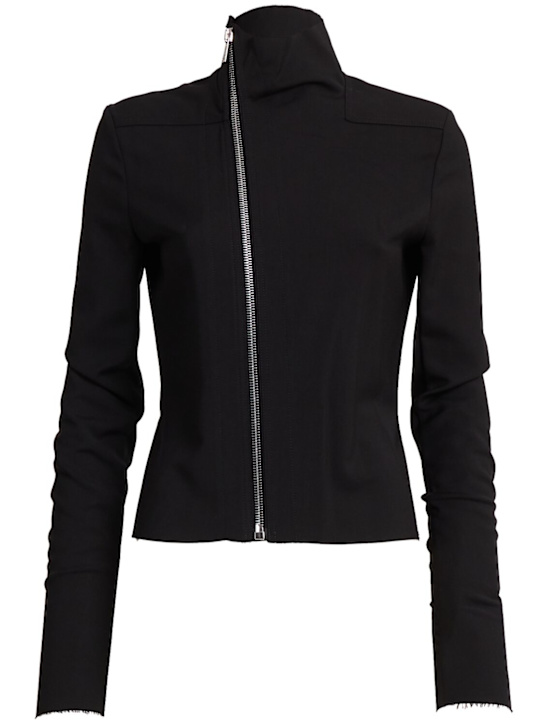 Rick Owens: Gary stretch wool zipped jacket - Black - women_0 | Luisa Via Roma
