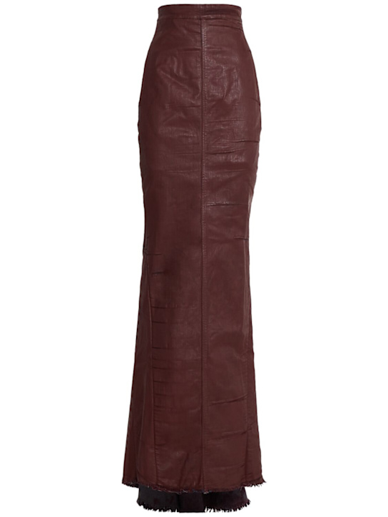 Rick Owens DRKSHDW: Lido denim long skirt - women_0 | Luisa Via Roma
