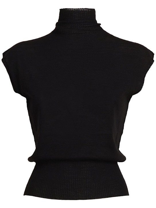 Rick Owens: Kurzärmeliges Top aus Strick - women_0 | Luisa Via Roma