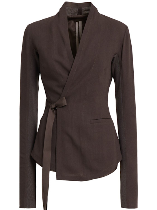 Rick Owens: Hollywood wool sable jacket - Taupe - women_0 | Luisa Via Roma