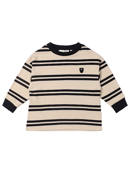 Main Story: Organic cotton long sleeve t-shirt - Beige/Black - kids-boys_0 | Luisa Via Roma