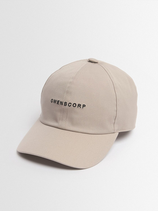 Rick Owens: Logo canvas baseball cap - Pearl/Black - men_1 | Luisa Via Roma