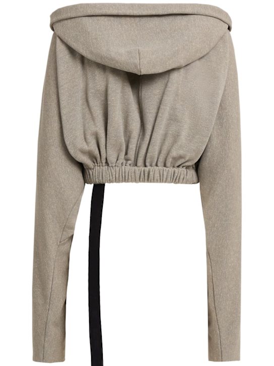 Rick Owens DRKSHDW: Jersey cropped hooded sweatshirt - women_1 | Luisa Via Roma
