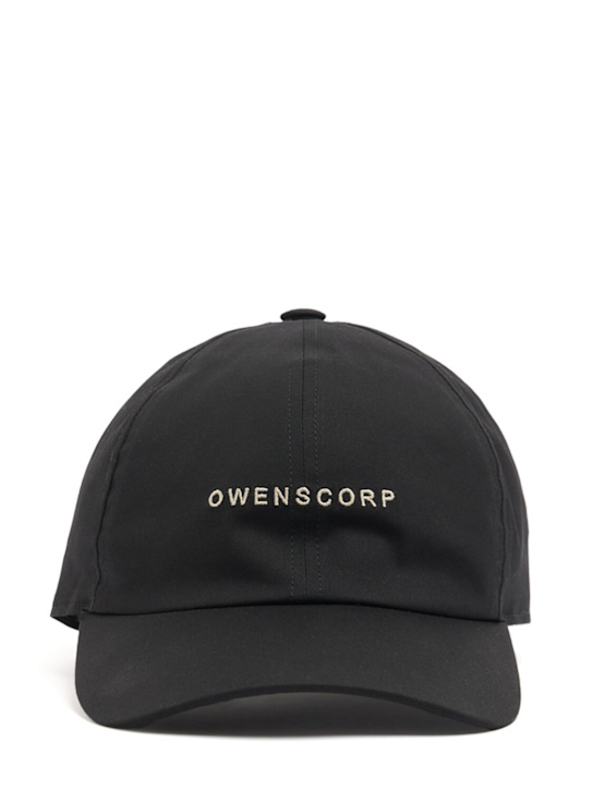 Rick Owens: Logo canvas baseball cap - Black/Pearl - men_0 | Luisa Via Roma