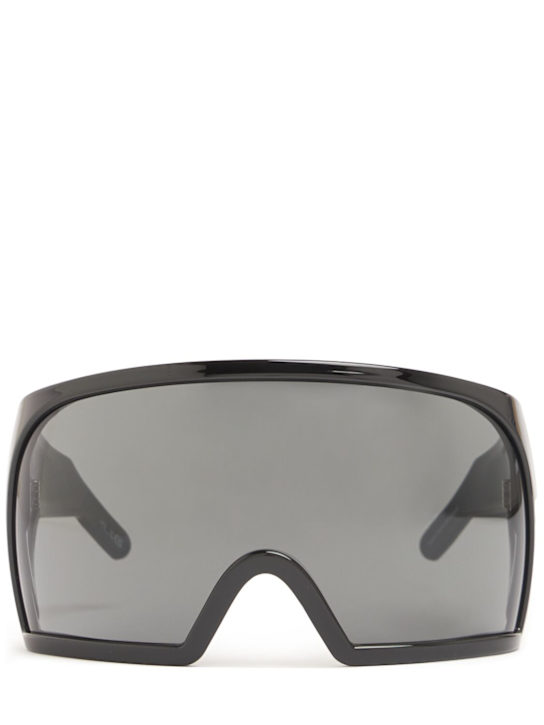 Rick Owens: Kriester acetate sunglasses - Black Temple/Bl - men_0 | Luisa Via Roma