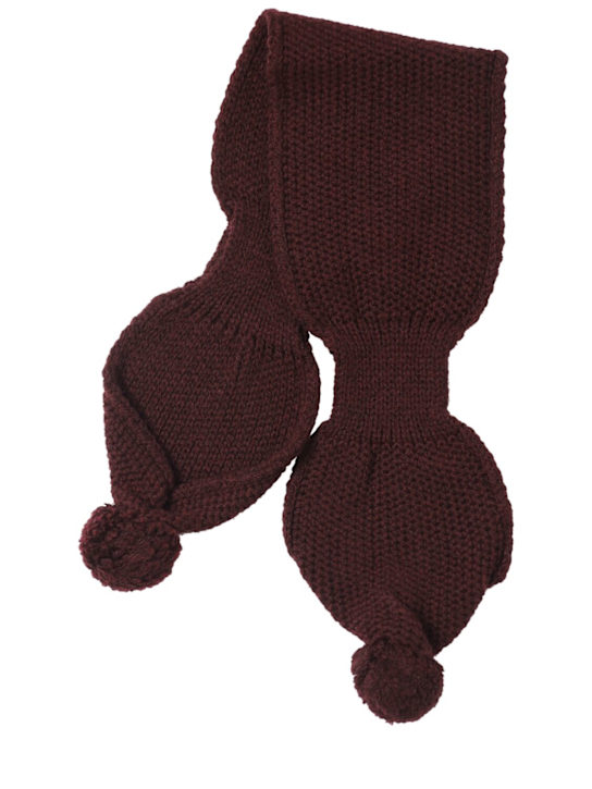 1 + IN THE FAMILY: Wool blend knit scarf - Purple - kids-girls_0 | Luisa Via Roma