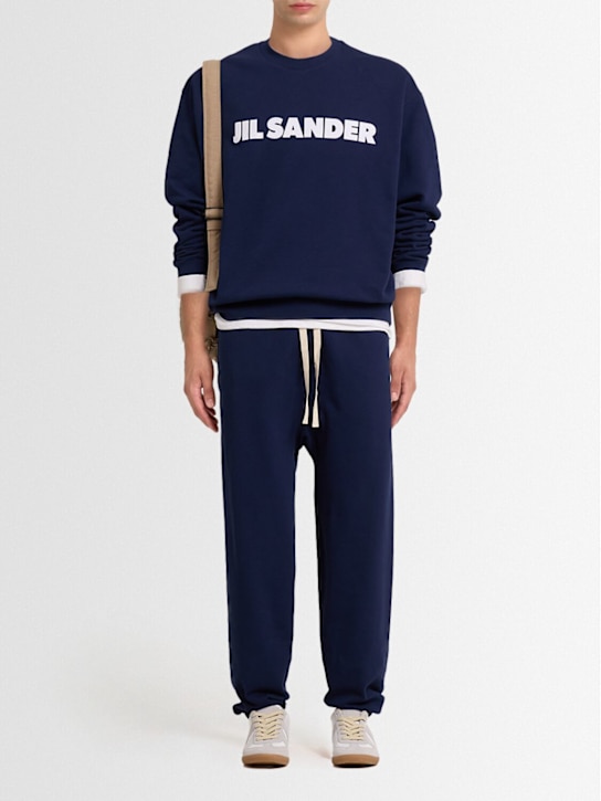 Jil Sander: Compact cotton terry sweatpants - men_1 | Luisa Via Roma
