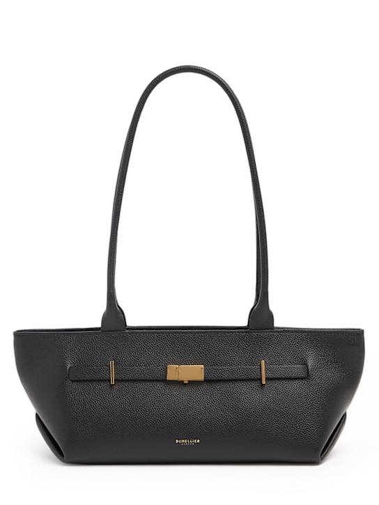 DeMellier: The New York grain leather shoulder bag - Black - women_0 | Luisa Via Roma