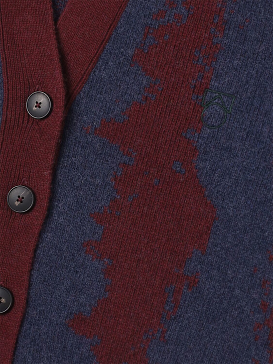 Main Story: Wool blend knit cardigan - Purple/Blue - kids-boys_1 | Luisa Via Roma