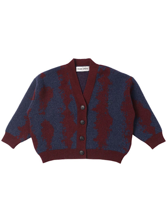Main Story: Wool blend knit cardigan - Purple/Blue - kids-boys_0 | Luisa Via Roma