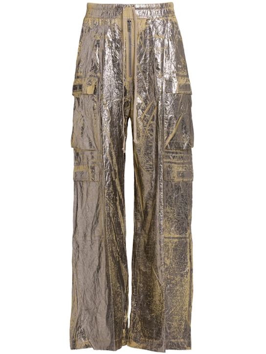 Rick Owens DRKSHDW: Double jumbo belas nylon cargo pants - Palladium - men_0 | Luisa Via Roma