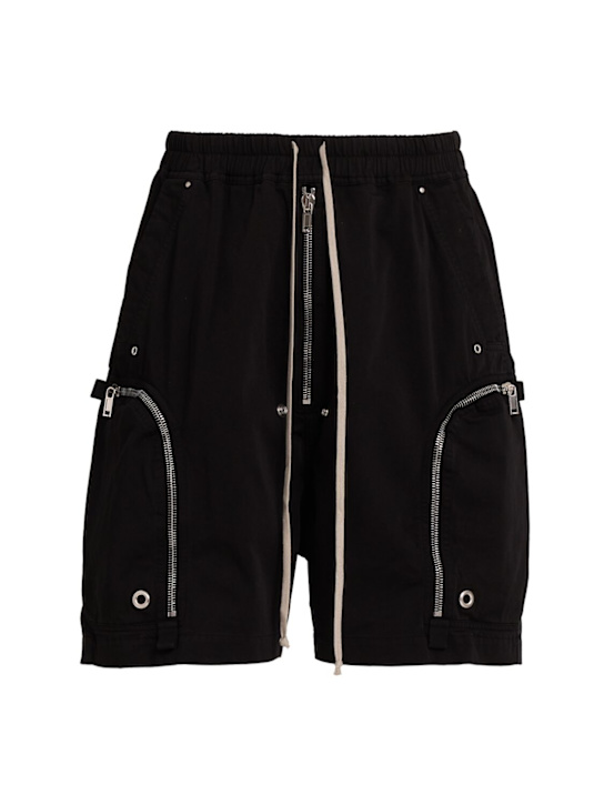 Rick Owens DRKSHDW: Bauhaus cotton shorts - Black - men_0 | Luisa Via Roma