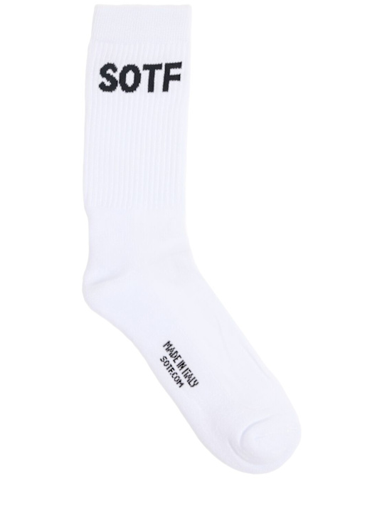 SOTF: Logo cotton blend socks - Blanco - men_0 | Luisa Via Roma
