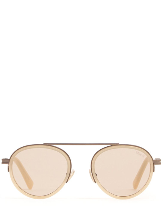 Zegna: Orizzonte II acetate & metal sunglasses - men_0 | Luisa Via Roma