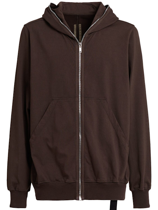 Rick Owens DRKSHDW: Jumbo gimp hooded cotton sweatshirt - Dark Dust - men_0 | Luisa Via Roma