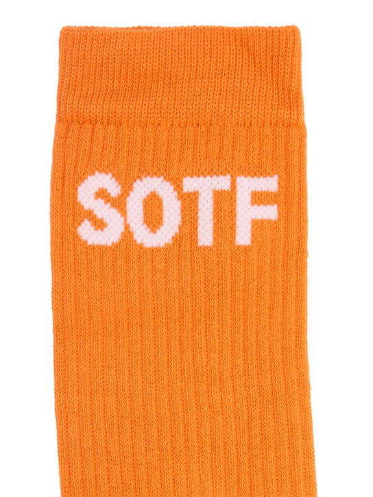 SOTF: Logo cotton blend socks - Arancione - men_1 | Luisa Via Roma