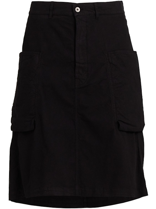 Rick Owens DRKSHDW: Stafan cotton cargo skirt - Black - men_0 | Luisa Via Roma