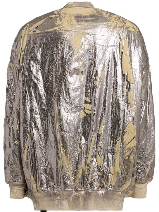 Rick Owens DRKSHDW: Jumbo flight silver nylon bomber - Silver - men_1 | Luisa Via Roma