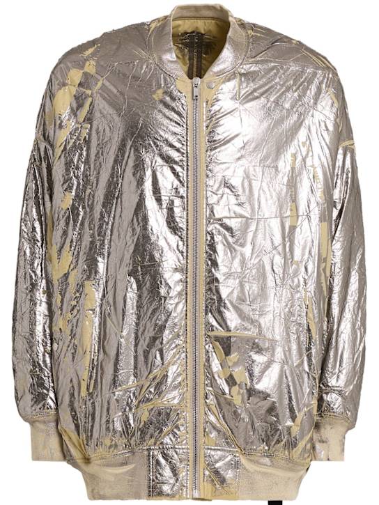 Rick Owens DRKSHDW: Jumbo flight silver nylon bomber - Silver - men_0 | Luisa Via Roma