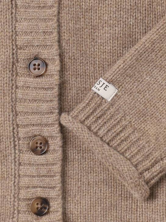 Donsje: Wool knit cardigan - Brown - kids-boys_1 | Luisa Via Roma