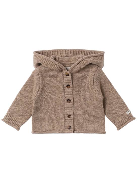 Donsje: Wool knit cardigan - Brown - kids-boys_0 | Luisa Via Roma