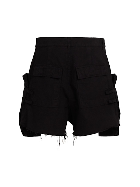 Rick Owens DRKSHDW: Stefan cotton cargo shorts - Black - men_1 | Luisa Via Roma