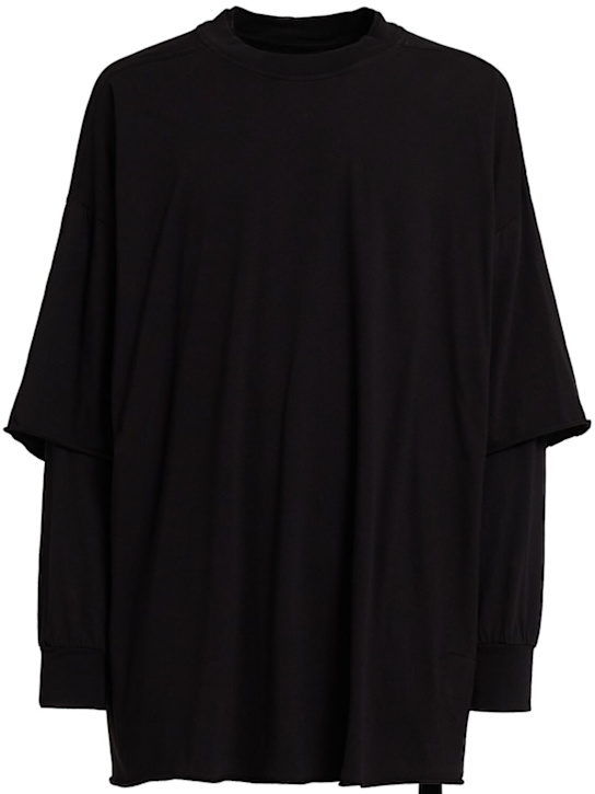 Rick Owens DRKSHDW: Tommy hustler cotton t-shirt - Black - men_0 | Luisa Via Roma