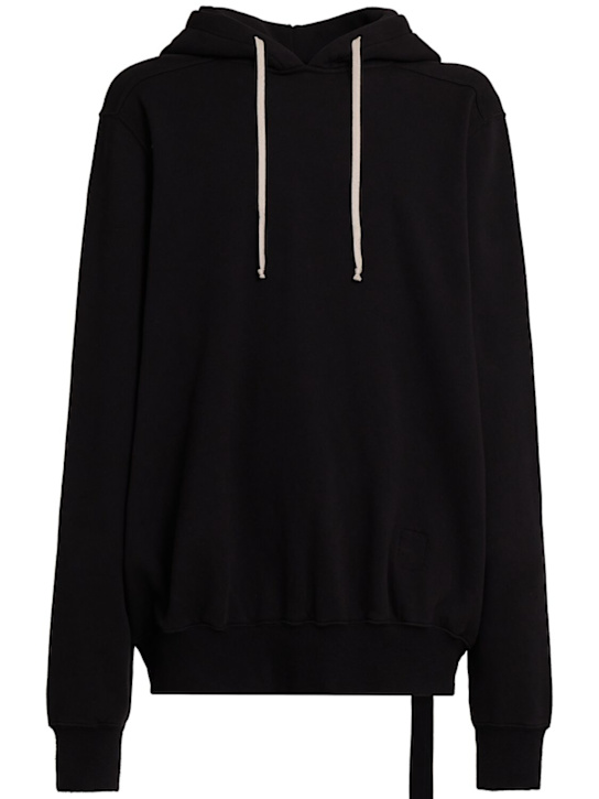 Rick Owens DRKSHDW: Sweat à capuche oversize en coton - Noir - men_0 | Luisa Via Roma