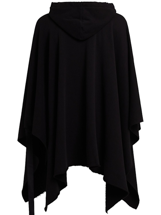 Rick Owens DRKSHDW: Hooded cotton poncho - Black - men_1 | Luisa Via Roma