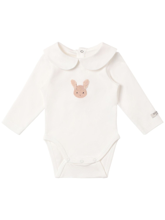 Donsje: Poodle organic cotton bodysuit - ホワイト - kids-girls_0 | Luisa Via Roma