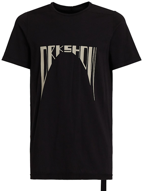 Rick Owens DRKSHDW: Level t cotton t-shirt - Black/Pearl - men_0 | Luisa Via Roma