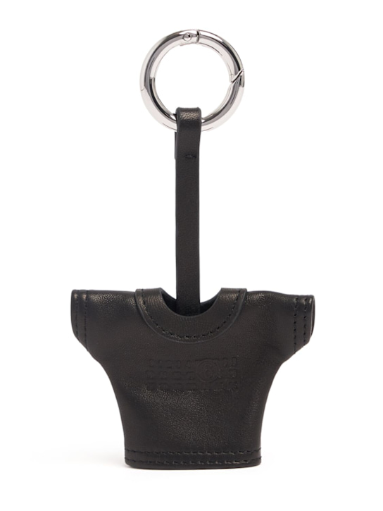 MM6 Maison Margiela: Logo key chain - Black - women_0 | Luisa Via Roma