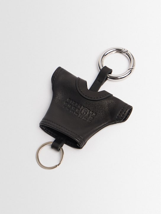MM6 Maison Margiela: Logo key chain - Black - women_1 | Luisa Via Roma