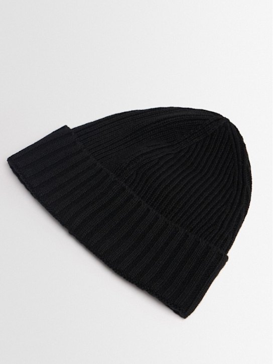 Stone Island Junior: Wool blend knit beanie - ブラック - kids-girls_1 | Luisa Via Roma